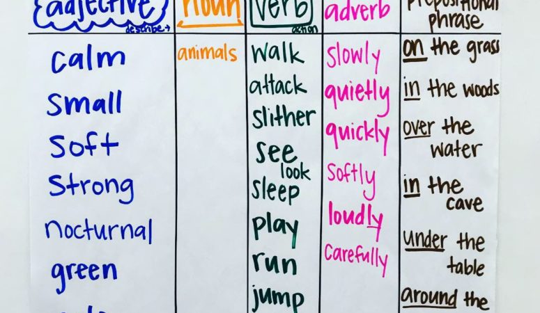 Sentence Patterning Chart for Language Acquisition and Writing