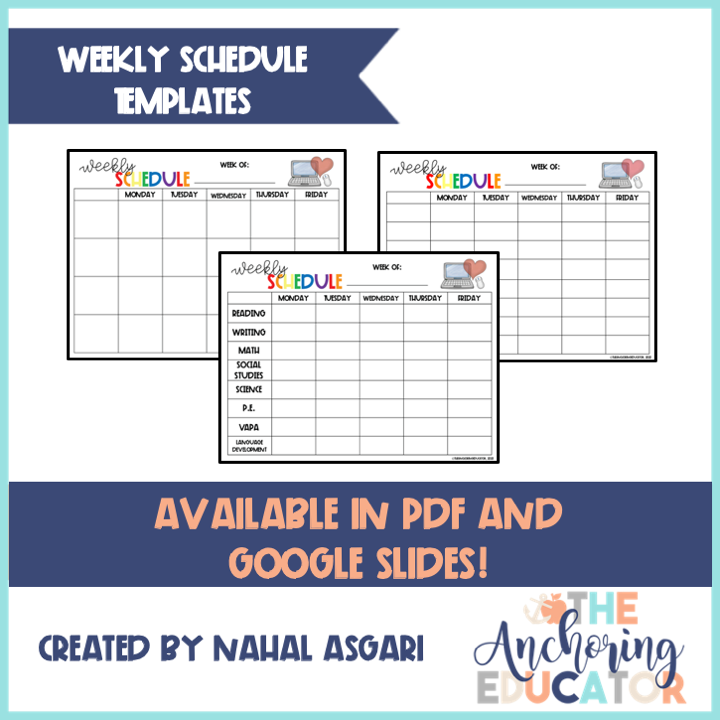 Simple Weekly Schdule Printable Weekly Teachers Planner