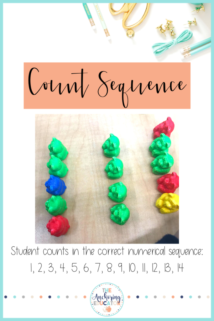 Fundamental principle of counting- Count Sequence: Photo of colorful bears in a row of 5, then 4, then 5 again. Student counts in the correct numerical sequence: 1-14. 